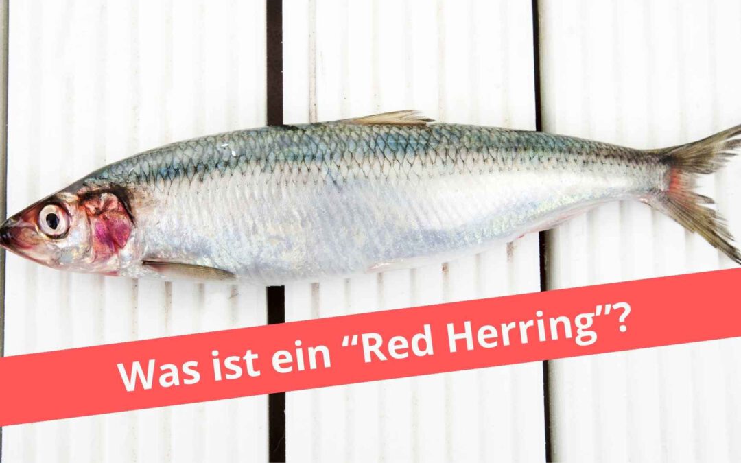 Ein Hering liegt auf dem Tisch. Darunter steht die Frage: Was ist ein "Red Herring"?